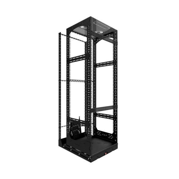 19" Auszieh- und drehbares Rack 32RU, 200kg Traglast, 490B x 608T x 1498H