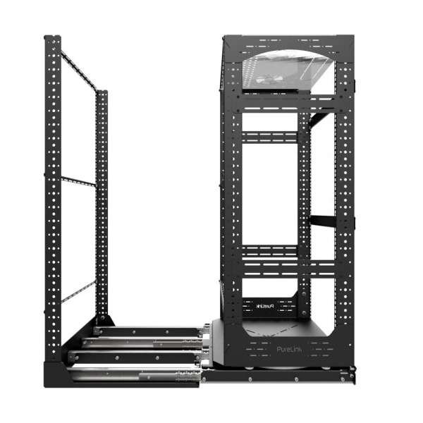 19" Auszieh- und drehbares Rack 24RU, 300kg Traglast, 490B x 510T x 1141H