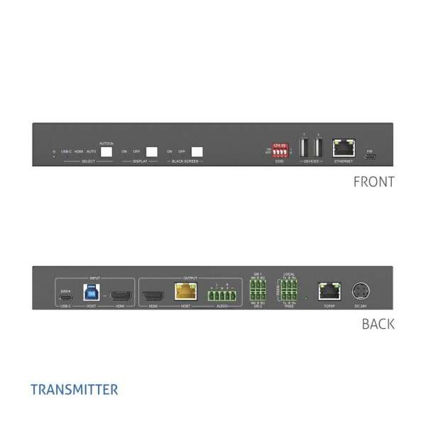 PureTools - HDBaseT 3.0 KVM Extender Set - USB-C/HDMI + USB Daten und Ethernet