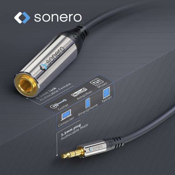 sonero 3,5mm auf 6,3mm Audio Adapter Kabel 0,25m