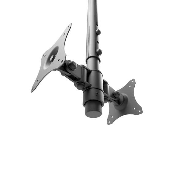 Deckenhalterung mit verstellbarem Fall für zwei 10-29"-Bildschirme, Rücken an Rücken, schwarz