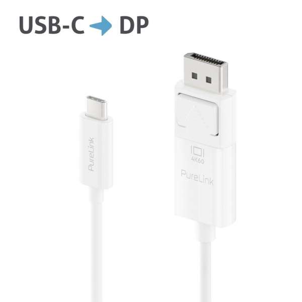 USB-C auf DisplayPort Kabel - 4K60 - iSerie - weiß - 2,00m