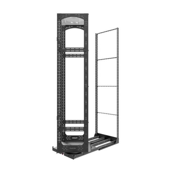 19" Auszieh- und drehbares Rack 42RU, 300kg Traglast, 490B x 510T x 1943H
