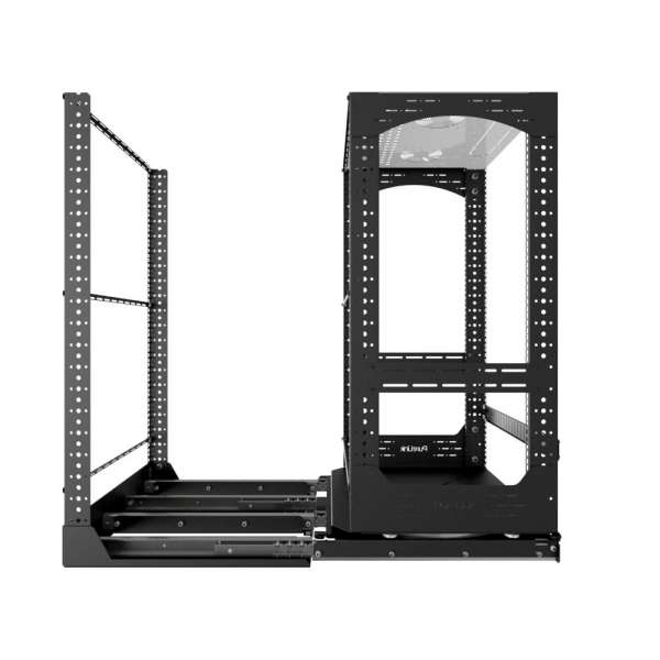 19" Auszieh- und drehbares Rack 20RU, 300kg Traglast, 490B x 510T x 963H