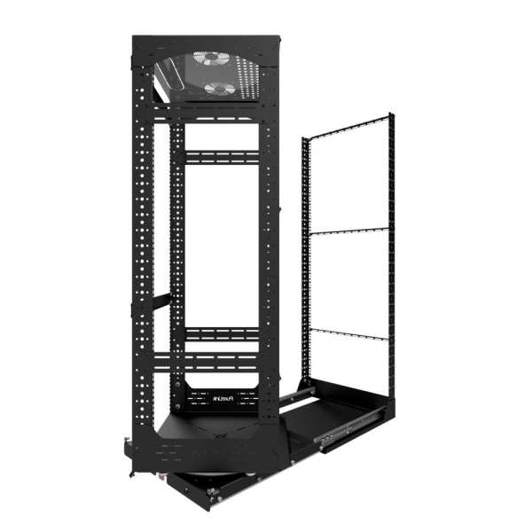 19" Auszieh- und drehbares Rack 28RU, 200kg Traglast, 490B x 510T x 1320H
