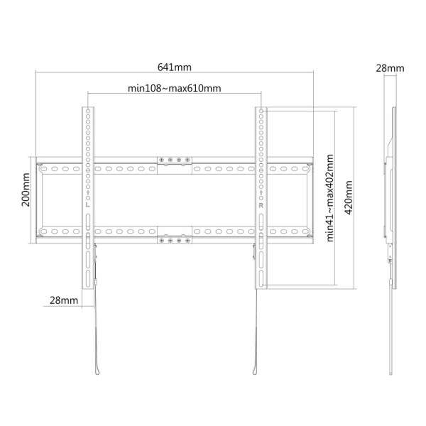 PureMounts® TV Halterung - FIX - VESA 600x400 - 37-80"