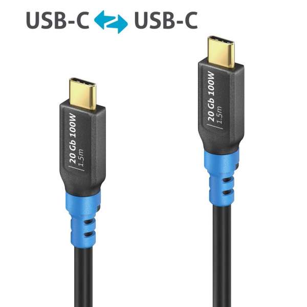 FlexInstall USB-C auf USB-C Kabel USB4 Gen2x2 20Gbps 100W 1.50m