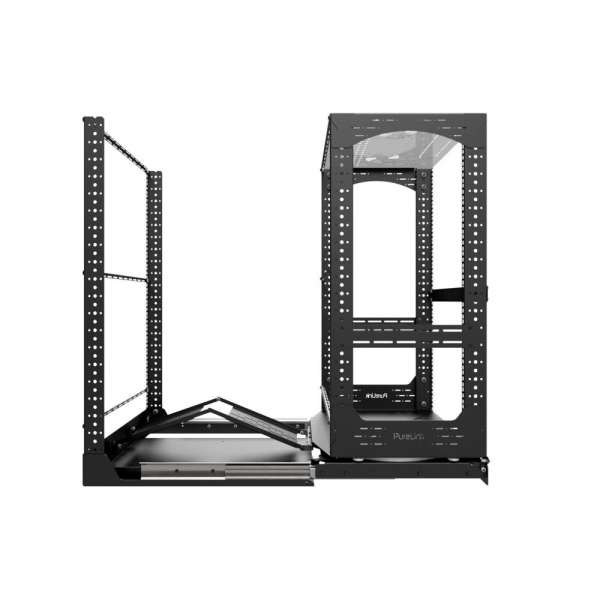 19" Auszieh- und drehbares Rack 20RU, 130kg Traglast, 490B x 608T x 970H