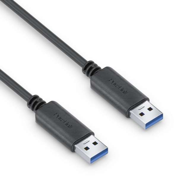 USB-A auf USB-A Kabel - 3.1 Gen 2, 3A/5V/15W, 10G - iSerie - schwarz - 0,50m