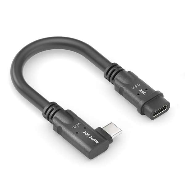 USB-C auf 90° USB-C Portsaver (links/rechts) USB4 Gen2x2 20Gbps - PureInstall 0.10m