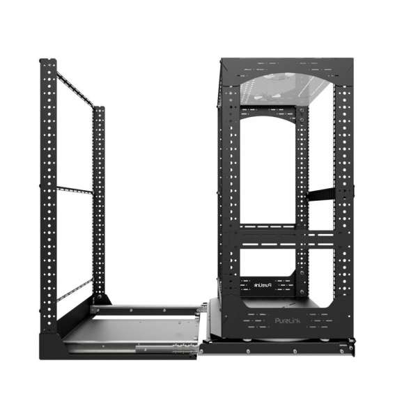 19" Auszieh- und drehbares Rack 20RU, 200kg Traglast, 490B x 510T x 963H