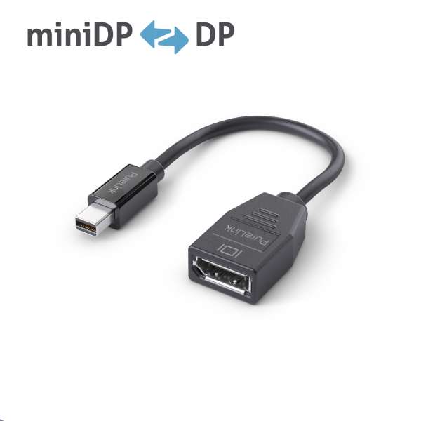 Mini DisplayPort auf DisplayPort Adapter - 4K60 - iSerie - schwarz - 0,10m Mini DisplayPort auf DisplayPort Adapter - 4K60 - iSerie - schwarz - 0,10m