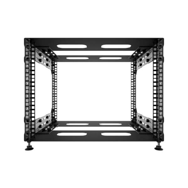 19" Skelett-Rack mit offenem Rahmen und verstellbarer Tiefe 8HE, 100 kg, 492 B x von 360 bis 560 T x 362 H