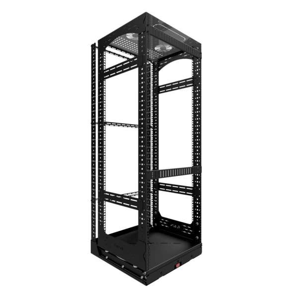 19" Auszieh- und drehbares Rack 28RU, 160kg Traglast, 490B x 510T x 1320H