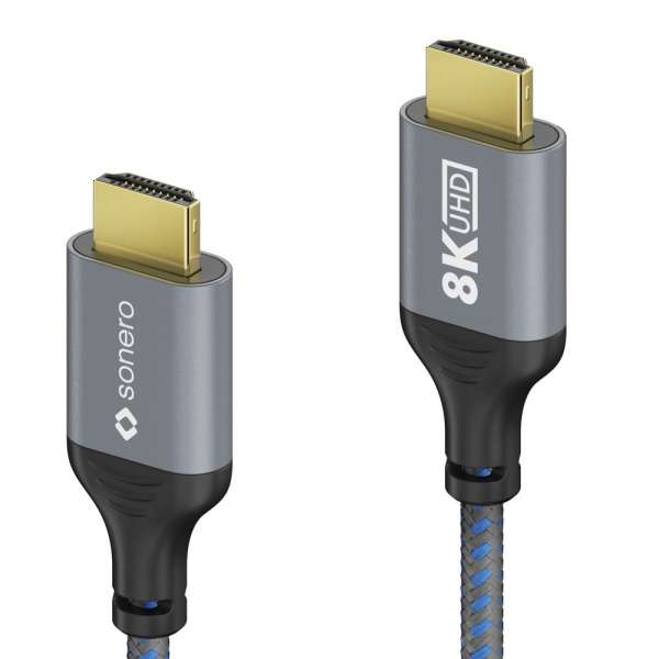 HDMI auf HDMI Kabel - 8K60 - grau/blau - 1,00m