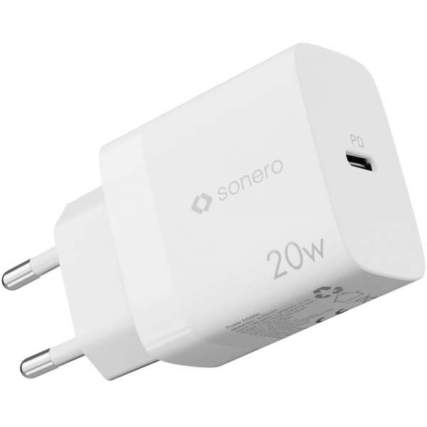 sonero USB-C Ladegerät - 1 Port - 20W PD - weiß sonero USB-C Ladegerät - 1 Port - 20W PD - weiß
