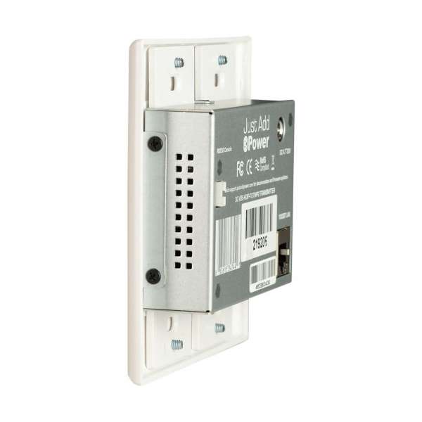 JustAddPower - Ultra Series 2-Gang Thin 4K Wallplate POE Encoder (Transmitter) - Weiß