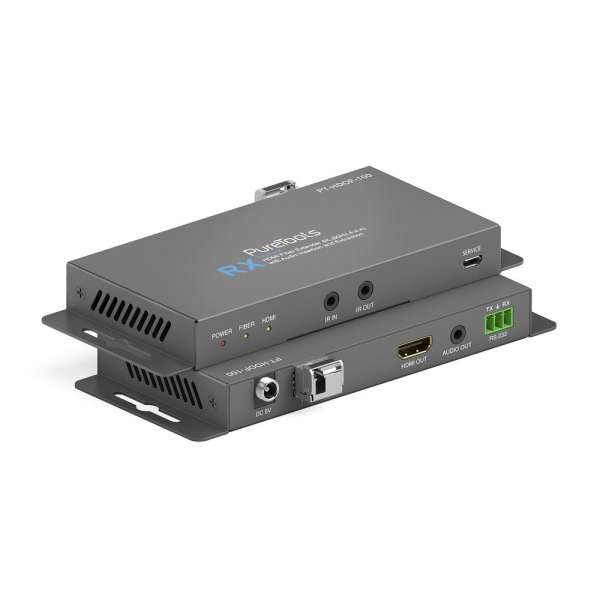 PureTools - HDMI 2.0 Fiber Extender Set - HDMI Fiber Extender 4K (60Hz 4:4:4) mit Audio Insertion und Extraktion