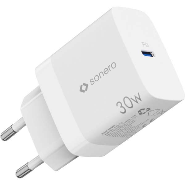 sonero USB-C GaN Ladegerät - 1 Port - 30W PD - weiß sonero USB-C GaN Ladegerät - 1 Port - 30W PD - weiß