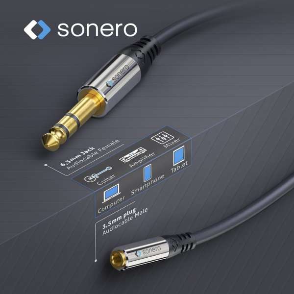 sonero 6,3mm auf 3,5mm Audio Adapter Kabel 0,25m