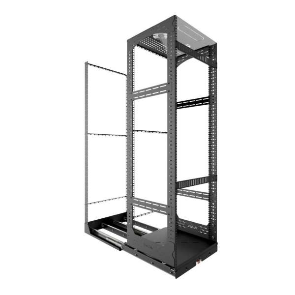 19" Auszieh- und drehbares Rack 32RU, 300kg Traglast, 490B x 510T x 1498H