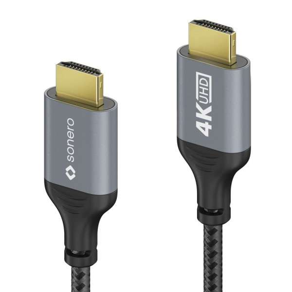 HDMI auf HDMI Kabel - 4K60 - grau/schwarz - 2,00m