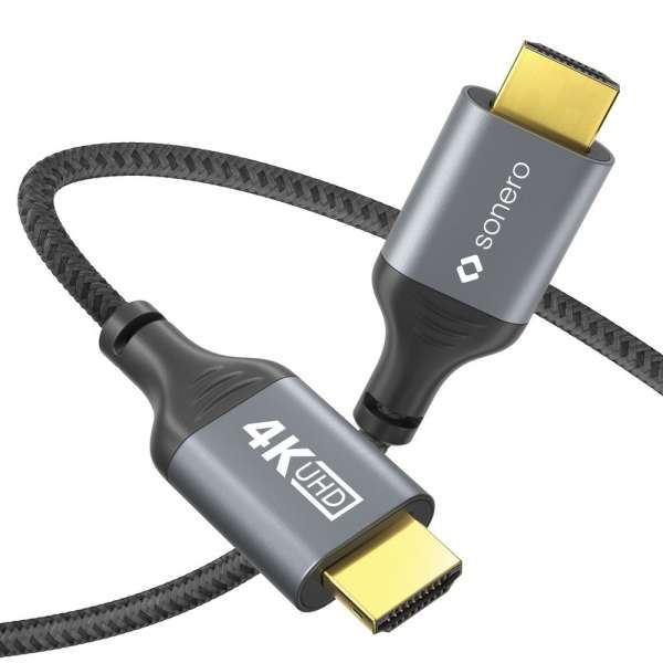 HDMI auf HDMI Kabel - 4K60 - grau/schwarz - 2,00m