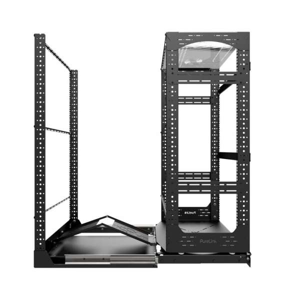 19" Auszieh- und drehbares Rack 24RU, 130kg Traglast, 490B x 608T x 1148H