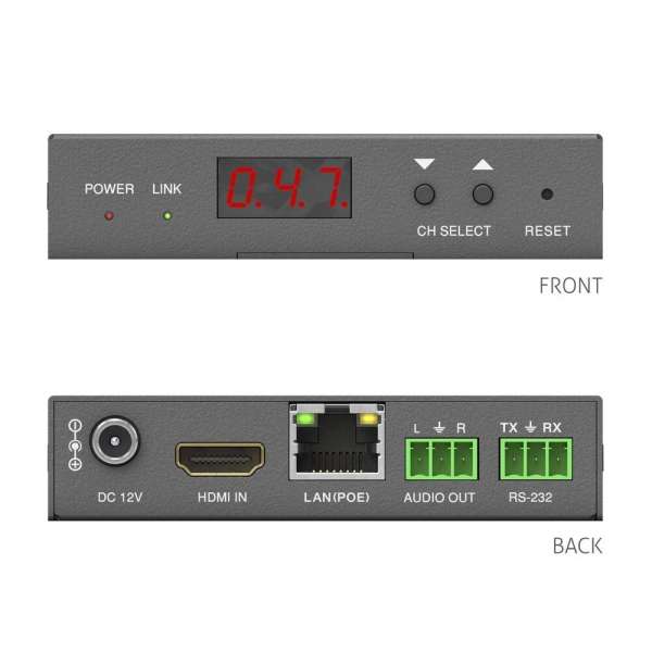 PureTools - HDMI IP Receiver, H.264/265 IP streaming decoder - H.264/265 Decoder 1200p (60Hz 4:4:4) mit Videowand
