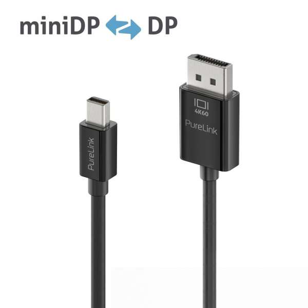 Mini DisplayPort auf DisplayPort Kabel - 4K60 - iSerie - schwarz - 1,50m Mini DisplayPort auf DisplayPort Kabel - 4K60 - iSerie - schwarz - 1,50m