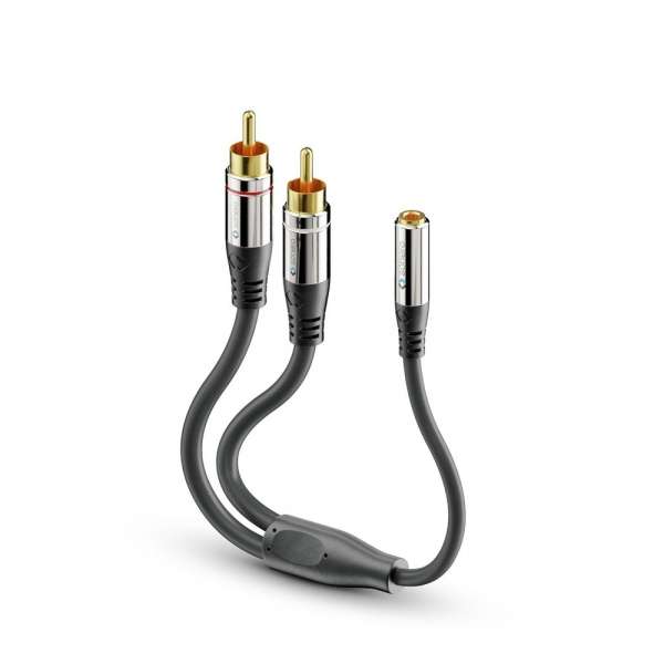 sonero 2x Cinch auf 3,5mm Audio Adapter Kabel 0,25m
